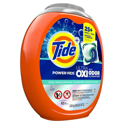 Tide Ultra OXI Power PODS with Odor Eliminators Laundry Detergent Pacs; 63 Count EasyOptionXY LLC