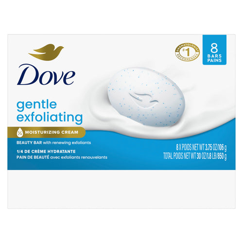 Dove Beauty Bar Soap for Women Gentle Exfoliating All Skin, 3.75 oz 8 Bars EasyOptionXY LLC