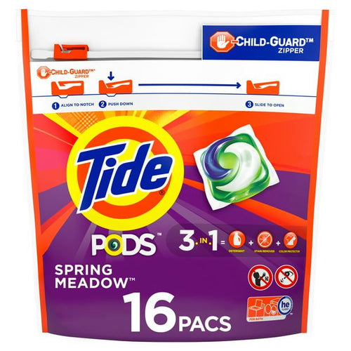 Tide PODS Liquid Laundry Detergent Pacs; Spring Meadow 16 Count EasyOptionXY LLC