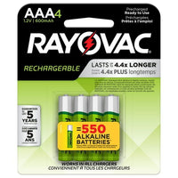 Rayovac Rechargeable AAA Batteries (4 Pack), Triple A Batteries EasyOptionXY LLC