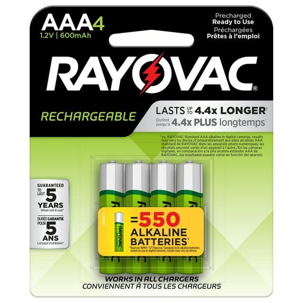 Rayovac Rechargeable AAA Batteries (4 Pack), Triple A Batteries EasyOptionXY LLC