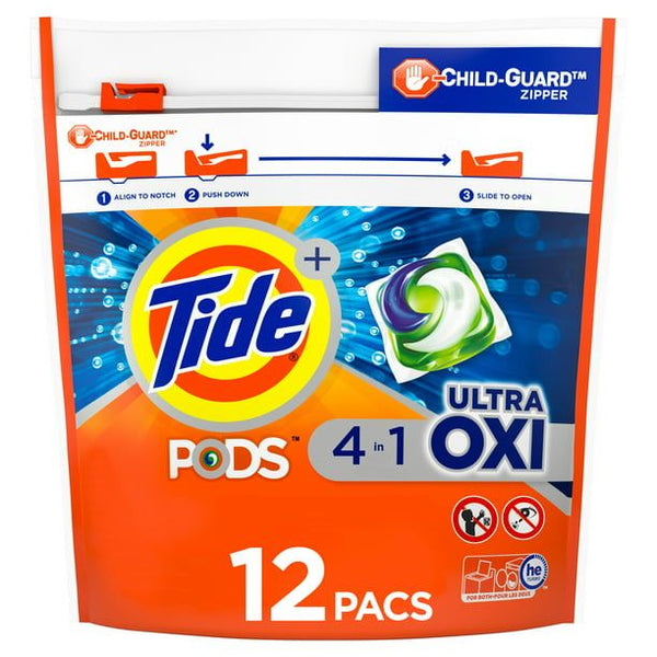 Tide PODS Ultra Oxi Liquid Laundry Detergent Pacs; 12 Count EasyOptionXY LLC