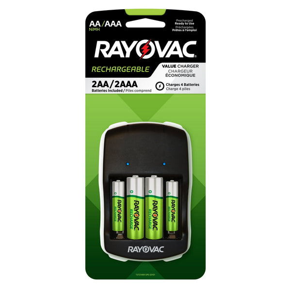 Rayovac AA and AAA Rechargeable Battery Charger, Includes NiMh 2 AA and 2 AAA Rechargeable Batteries EasyOptionXY LLC