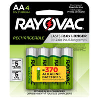 Rayovac Rechargeable AA Batteries (4 Pack), NiMH Double A Batteries EasyOptionXY LLC