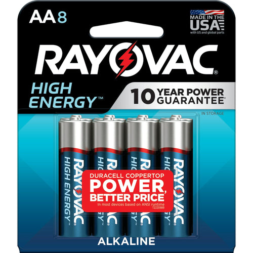 Rayovac High Energy AA Batteries (8 Pack), Double A Batteries EasyOptionXY LLC