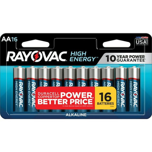 Rayovac High Energy AA Batteries (16 Pack), Double A Batteries EasyOptionXY LLC
