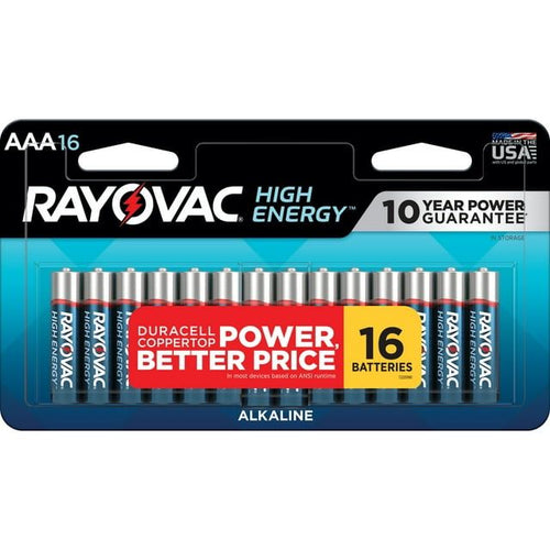 Rayovac High Energy AAA Batteries (16 Pack), Triple A Batteries EasyOptionXY LLC