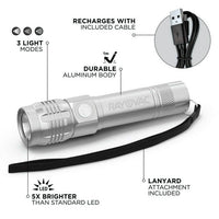 Rayovac Metal Rechargeable LED Flashlight with USB Charging Cable, 300 Lumens, 18650 Battery EasyOptionXY LLC