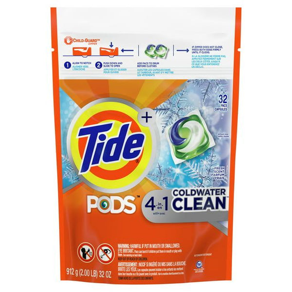 Tide Pods Coldwater Clean Laundry Detergent Pacs; 32 Ct EasyOptionXY LLC