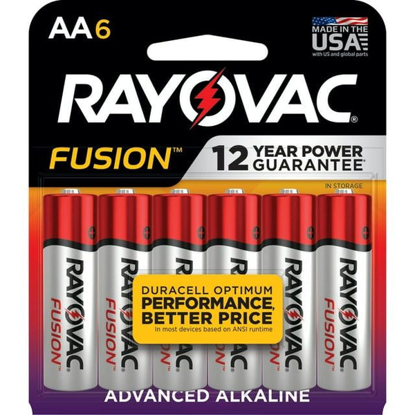 Rayovac Fusion AA Batteries (6 Pack), Double A Alkaline Batteries EasyOptionXY LLC