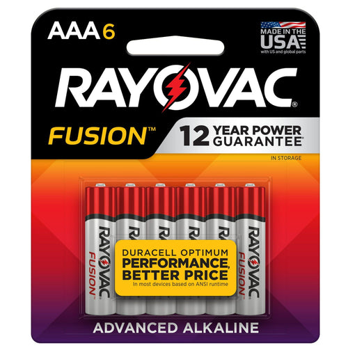 Rayovac Fusion AAA Batteries (6 Pack), Triple A Alkaline Batteries EasyOptionXY LLC