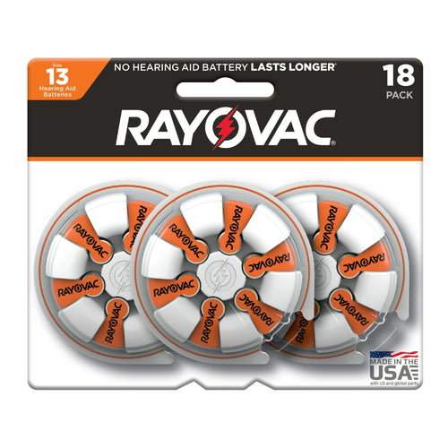 Rayovac Size 13 Hearing Aid Batteries, 18-Pack 13-18 EasyOptionXY LLC