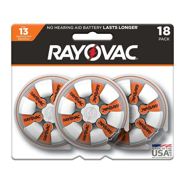 Rayovac Size 13 Hearing Aid Batteries, 18-Pack 13-18 EasyOptionXY LLC
