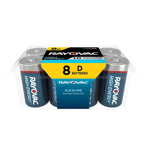 Rayovac High Energy D Batteries (8 Pack), Alkaline D Cell Batteries EasyOptionXY LLC