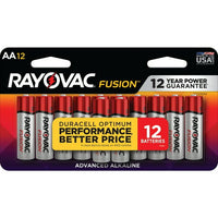 Rayovac Fusion AA Batteries (12 Pack), Double A Alkaline Batteries EasyOptionXY LLC