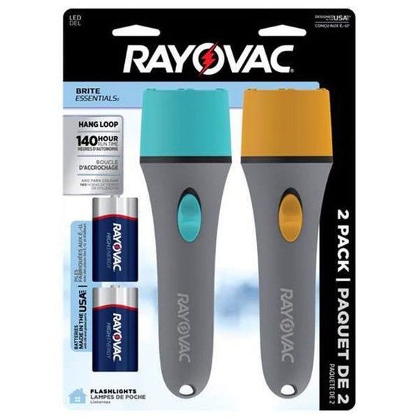 Rayovac VBJ1D-B2 Brite Essentials Hang Loop LED Flashlight Combo Kit, Multicolored, 20 Lumens EasyOptionXY LLC