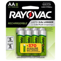 Rayovac Rechargeable AA Batteries (8 Pack), NiMH Double A Batteries EasyOptionXY LLC