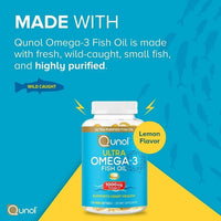Qunol Mini Omega-3 Fish Oil Supplement (180 count) Heart Health Support with 1000mg Wild Caught Omega-3 Fatty Acids (Including EPA & DHA) EasyOptionXY LLC