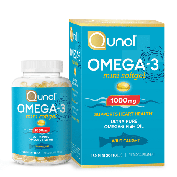 Qunol Mini Omega-3 Fish Oil Supplement (180 count) Heart Health Support with 1000mg Wild Caught Omega-3 Fatty Acids (Including EPA & DHA) EasyOptionXY LLC