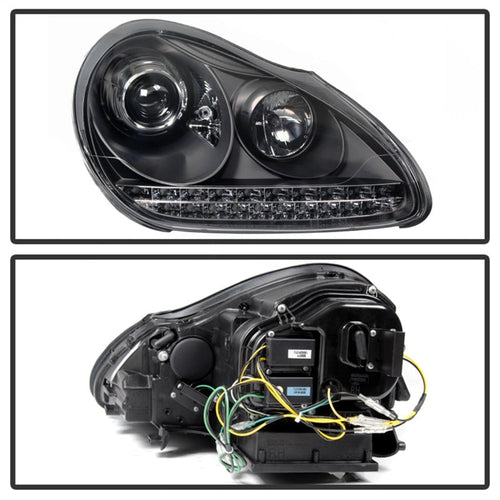 Spyder Porsche Cayenne 03-06 Projector Xenon/HID Model- DRL LED Blk PRO-YD-PCAY03-HID-DRL-BK OffRoadUSA.com