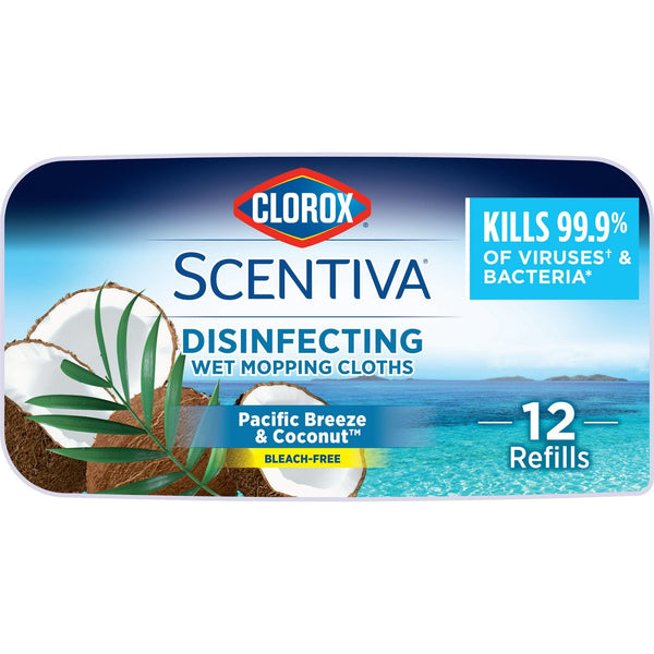 Clorox Scentiva Disinfecting Wet Mop Pads, Pacific Breeze and Coconut, 12 Count EasyOptionXY LLC