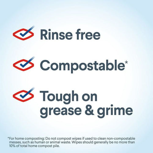 Clorox Free & Clear Compostable Cleaning Wipes, Fragrance Free, 75 Count EasyOptionXY LLC