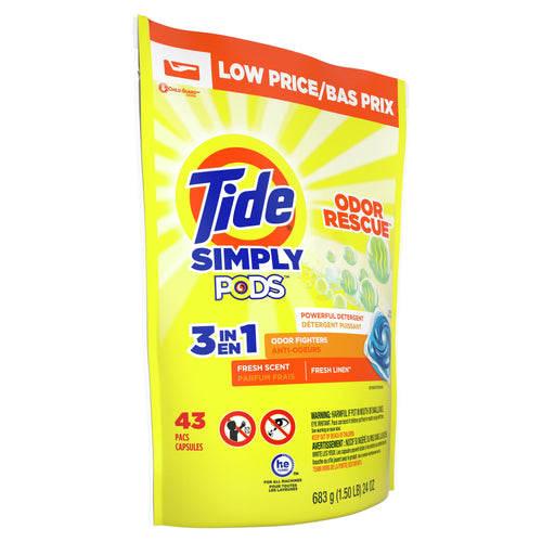 Tide Simply PODS Odor Rescue Laundry Detergent Pacs; Fresh Scent 43 ct EasyOptionXY LLC