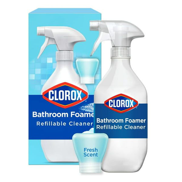 Clorox Bathroom Foamer Refillable Cleaner 1 Bottle and 1 Refill, Fresh Scent, 1.13 fl oz EasyOptionXY LLC