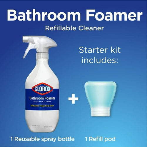 Clorox Bathroom Foamer Refillable Cleaner 1 Bottle and 1 Refill, Fresh Scent, 1.13 fl oz EasyOptionXY LLC