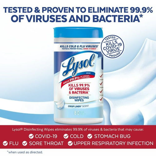 Lysol Disinfecting Wipes, Crisp Linen, 80ct EasyOptionXY LLC
