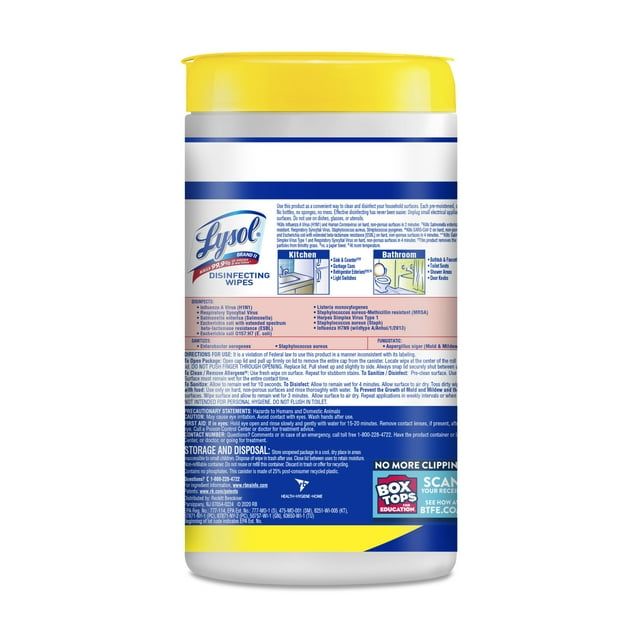 Lysol Disinfectant Wipes, Multi-Surface Antibacterial Cleaning Wipes, For Disinfecting and Cleaning, Lemon and Lime Blossom, 80 Count EasyOptionXY LLC