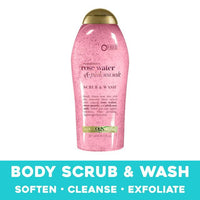 OGX Sensitive + Pink Sea Salt & Rosewater Sulfate-Free Soothing Body Scrub with Healing Rose Quartz, Gentle Exfoliating Daily Body Wash, 19.5 Fl Oz EasyOptionXY LLC
