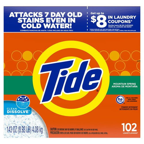 Tide Mountain Spring 102 Loads Powder Laundry Detergent; 143 oz EasyOptionXY LLC