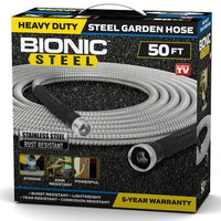 Bionic Steel Garden Hose, 304 Stainless Steel Metal Water Hose ¨C Flexible, Lightweight, Crush Resistant Aluminum Fittings, Kink & Tangle Free, Rust Proof, 50 ft. EasyOptionXY LLC