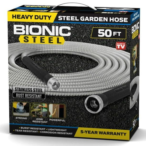 Bionic Steel Garden Hose, 304 Stainless Steel Metal Water Hose ¨C Flexible, Lightweight, Crush Resistant Aluminum Fittings, Kink & Tangle Free, Rust Proof, 50 ft. EasyOptionXY LLC