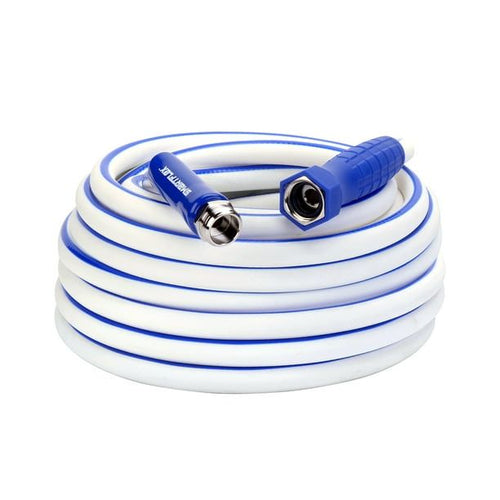 SmartFlex? RV/Marine Hose, 5/8" x 50', 3/4" - 11 1/2 GHT Fittings, Hybrid Polymer Blend, White EasyOptionXY LLC