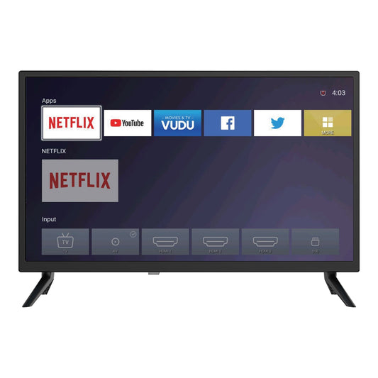 24" Supersonic Smart HDTV DLED HD WiFi with 3 HDMI Inputs and 2 USB Inputs