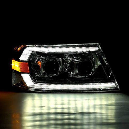 AlphaRex 04-08 Ford F150 / 06-08 Lincoln Mark LT LUXX-Series LED Projector Headlights Chrome OffRoadUSA.com
