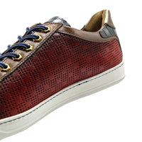 Zelli Italia 65-209-RED BREZZA Calfskin & Embossed Crocodile Sneaker, Red