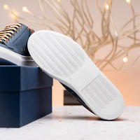 Zelli Italia Zelli Italia 65-229-NVY Diaz Rubberized Calfskin Sneaker Navy