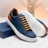 Zelli Italia Zelli Italia 65-229-NVY Diaz Rubberized Calfskin Sneaker Navy