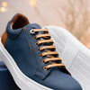 Zelli Italia Zelli Italia 65-229-NVY Diaz Rubberized Calfskin Sneaker Navy