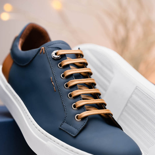 Zelli Italia Zelli Italia 65-229-NVY Diaz Rubberized Calfskin Sneaker Navy