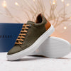 Zelli Italia 65-229-OLV Diaz Rubberized Calfskin Sneaker Olive Green