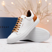 Zelli Italia Zelli Italia 65-229-WHT Diaz Rubberized Calfskin Sneaker White