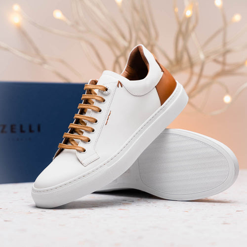 Zelli Italia Zelli Italia 65-229-WHT Diaz Rubberized Calfskin Sneaker White