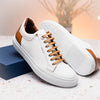 Zelli Italia Zelli Italia 65-229-WHT Diaz Rubberized Calfskin Sneaker White