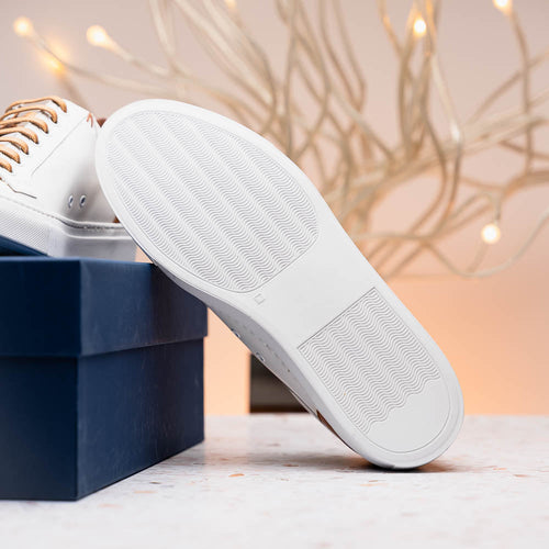 Zelli Italia Zelli Italia 65-229-WHT Diaz Rubberized Calfskin Sneaker White