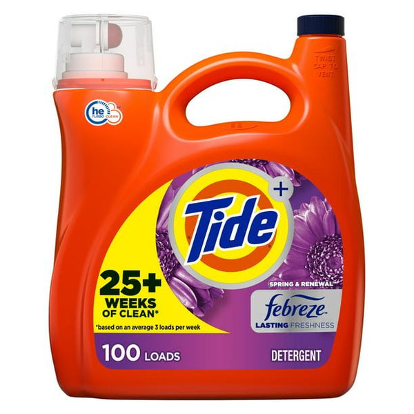 Tide Plus Febreze Spring & Renewal Liquid Laundry Detergent; 154 fl oz 100 Loads EasyOptionXY LLC