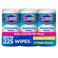 Clorox Disinfecting Wipes, Crisp Lemon and Fresh Scent, 225 Count, 3 Pack EasyOptionXY LLC